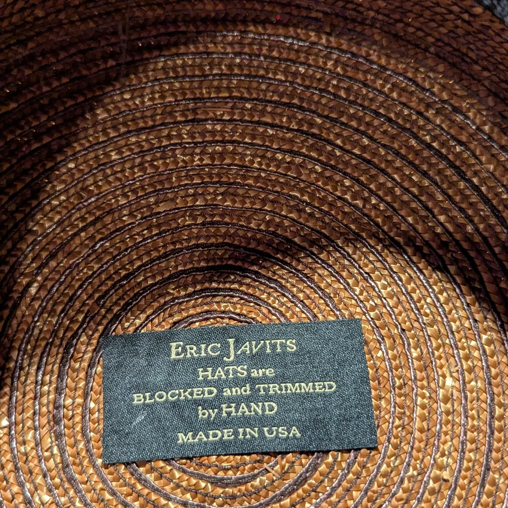 Eric Javits Gold Braided Straw Dress Hat - Picture 4 of 5